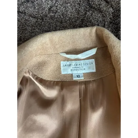 Larry Levine Camel Hair Wool Coat - Size 10 (S-M) - Picture 6 of 9